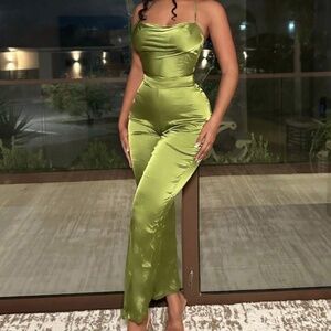 Lace Up Backless Cami Jumpsuit